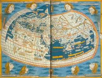 Mapa del mundo, basado en descripciones y coordenadas dadas en 